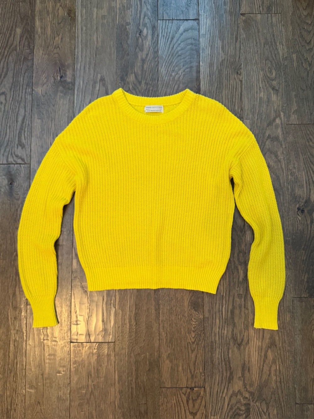 Urban Outfitters Bright Yellow Ribbed Knit Pullover